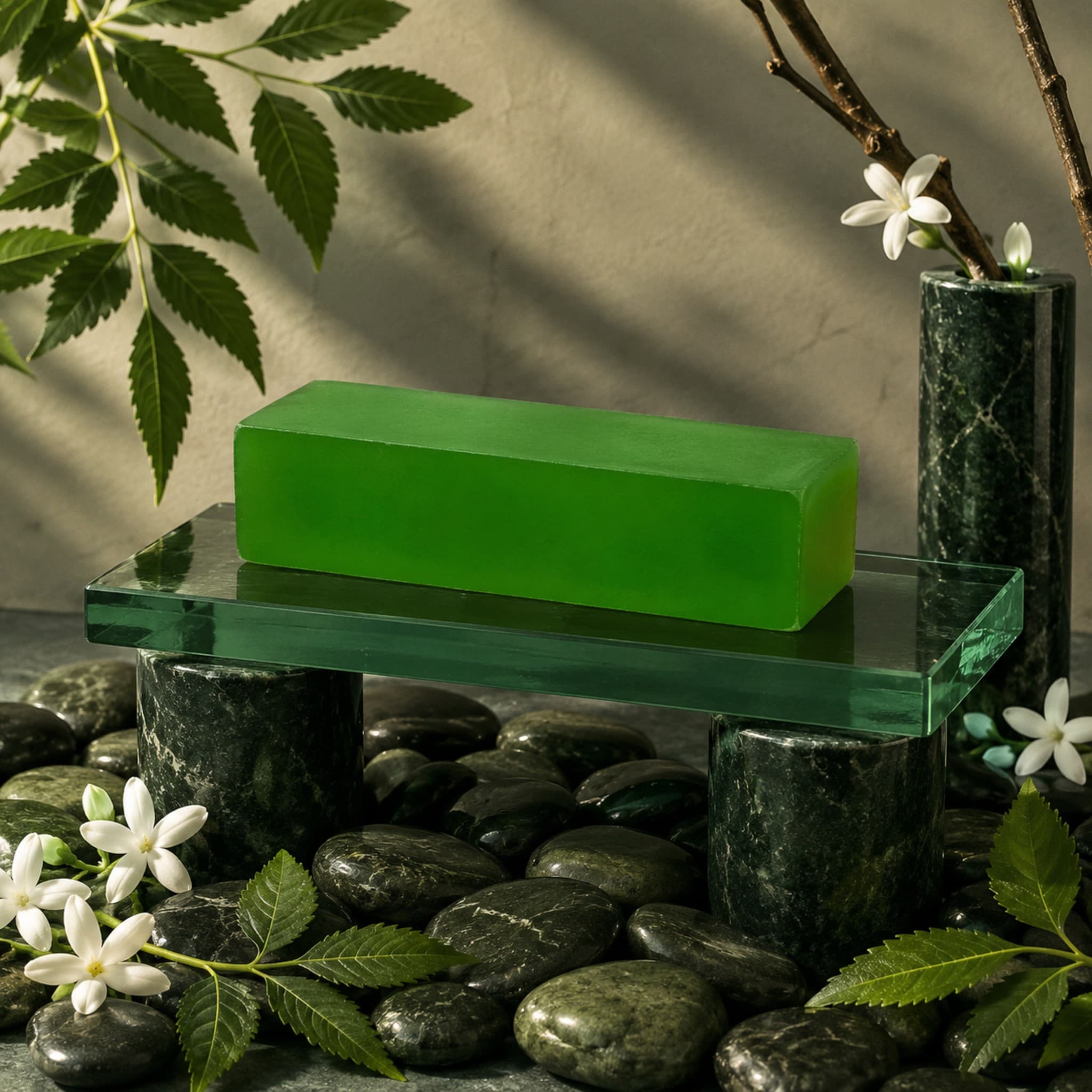 Neem Soap Base – Light Green Color