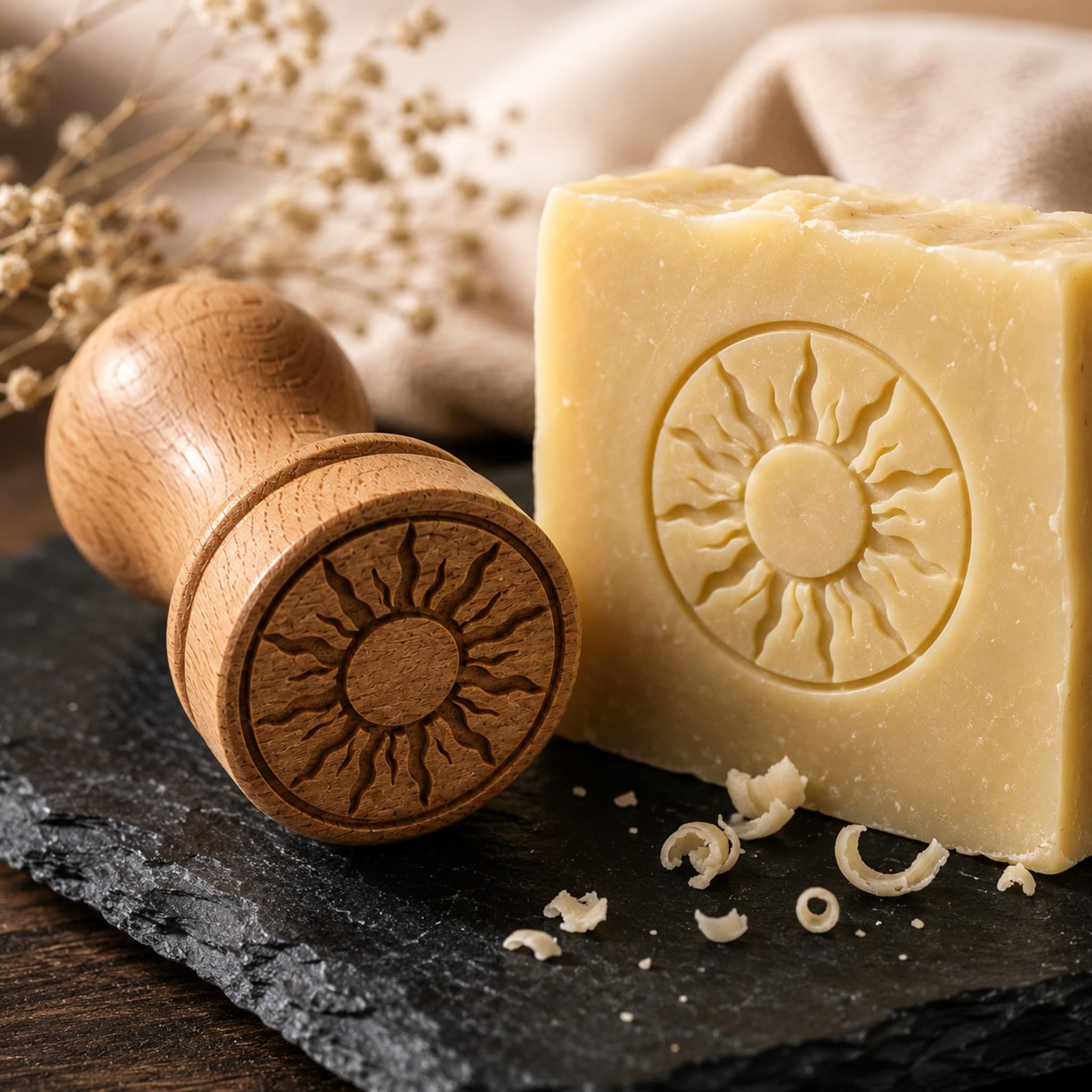 Sun Shape Wooden Soap Stamp (2.5 cm) thumbnail 2