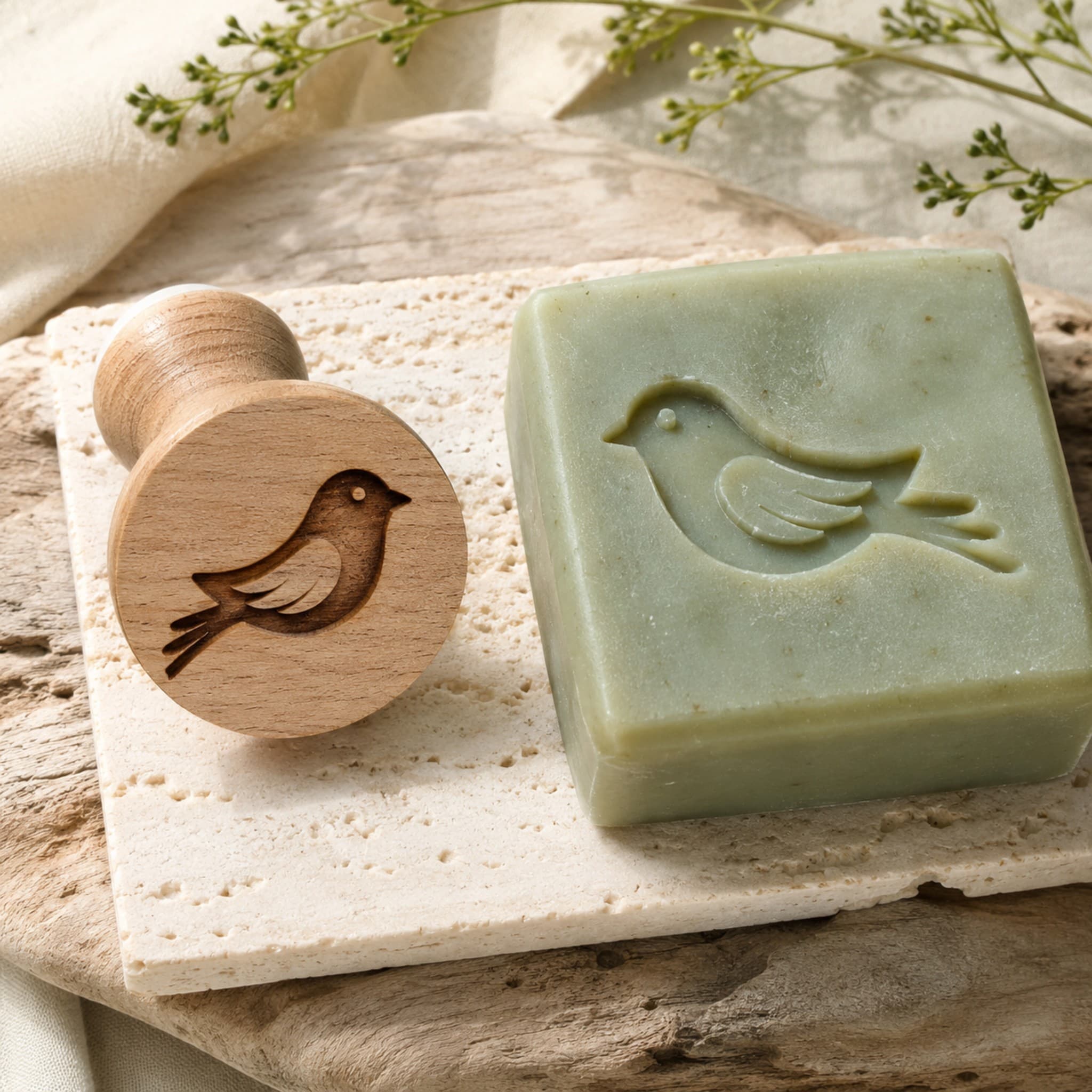 Birds Shape Wooden Soap Stamp (2.5 cm) thumbnail 2