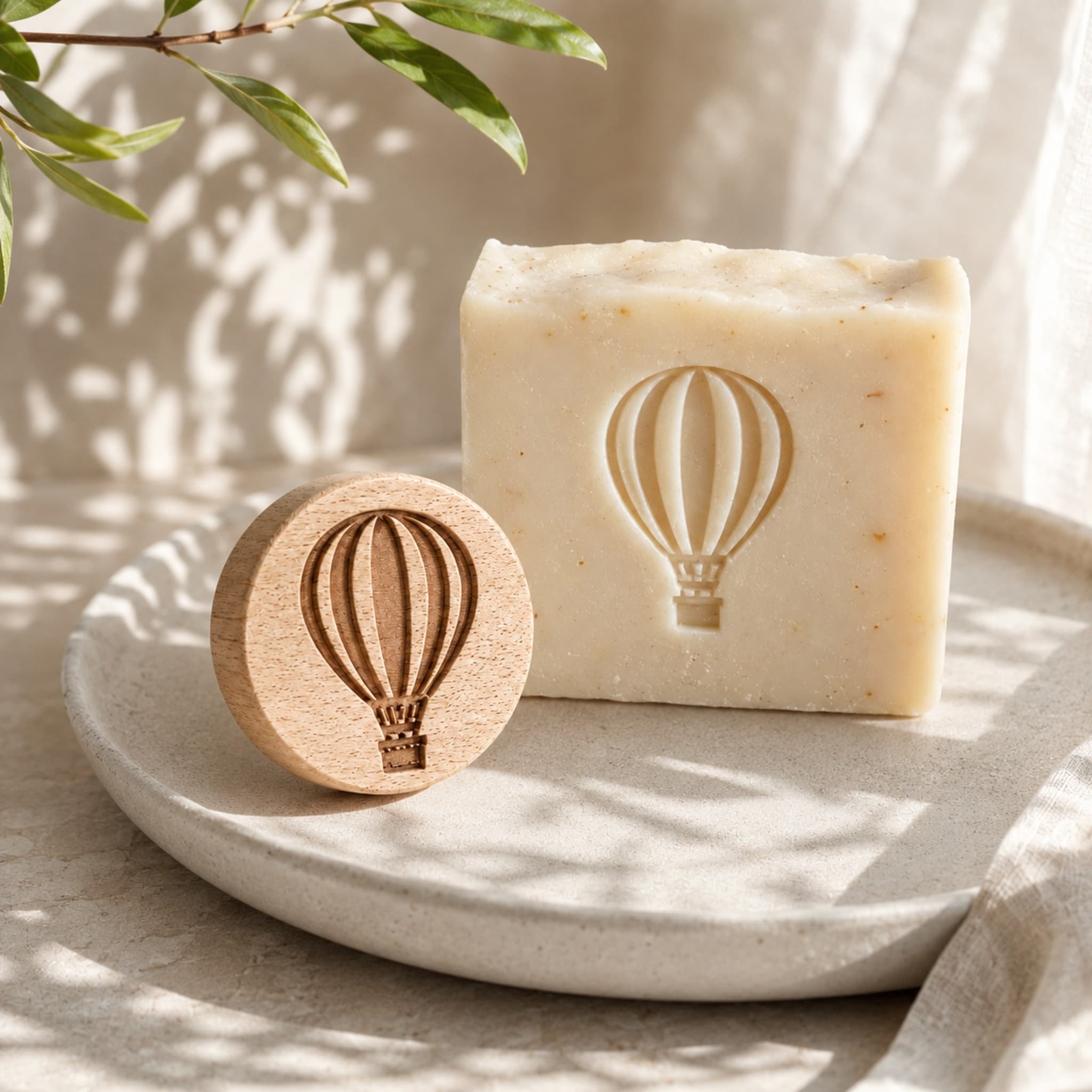 Hot Air Balloon Shape Wooden Soap Stamp (2.5 cm) thumbnail 2