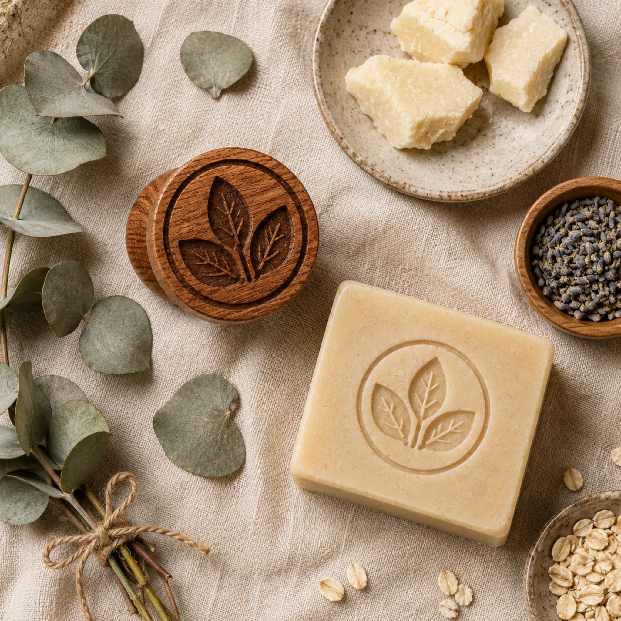 3 Leaf Shape Wooden Soap Stamp (2.5 cm) thumbnail 2