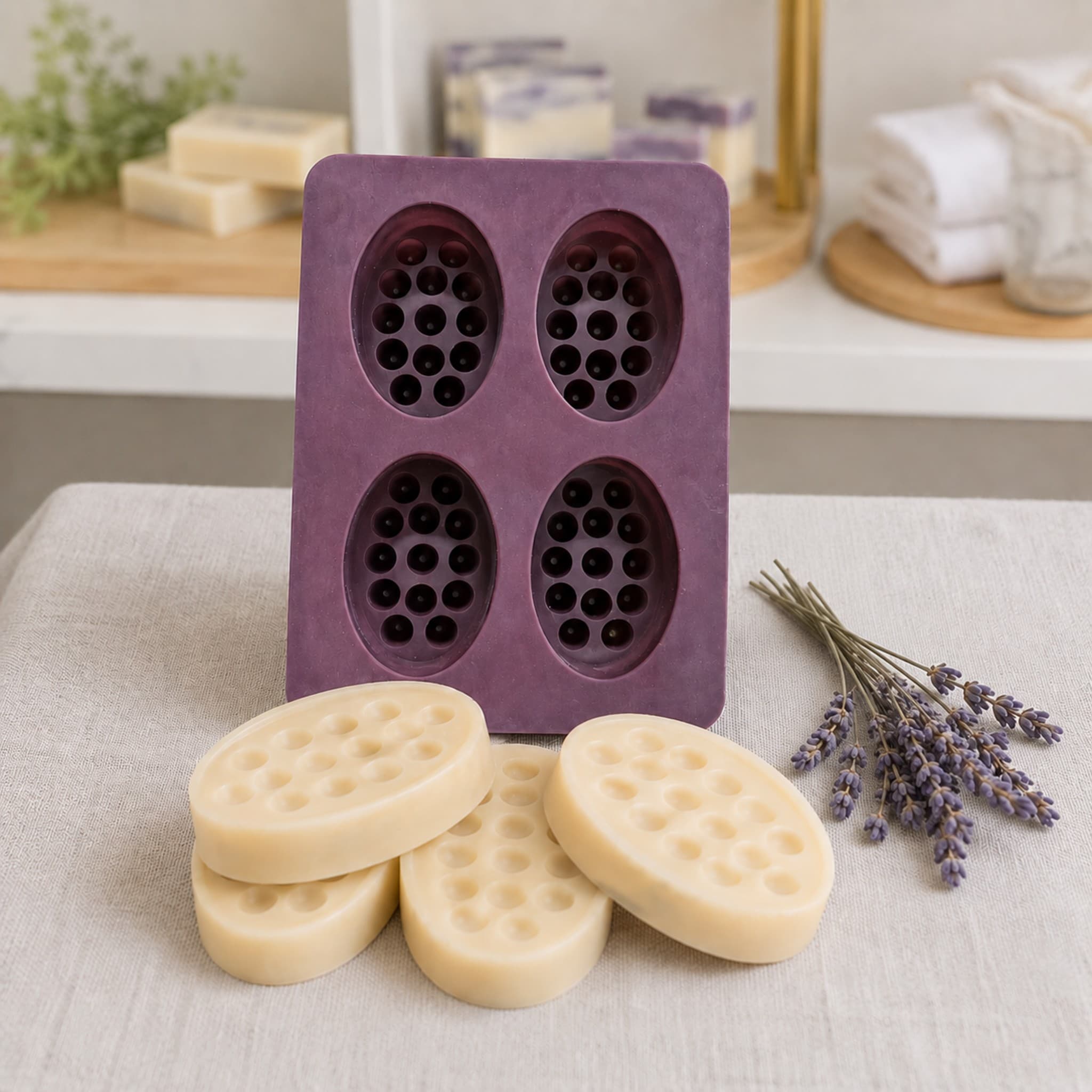 Oval Soap Mould ( Cavities : 4)