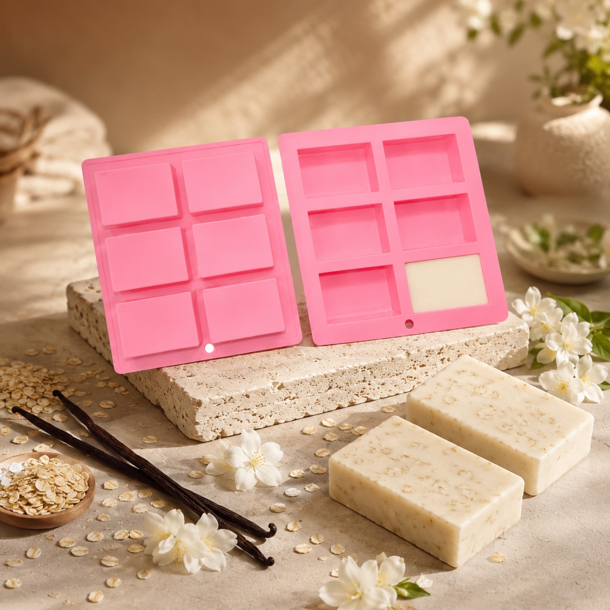 Rectangle Soap Mould ( Cavities : 6)