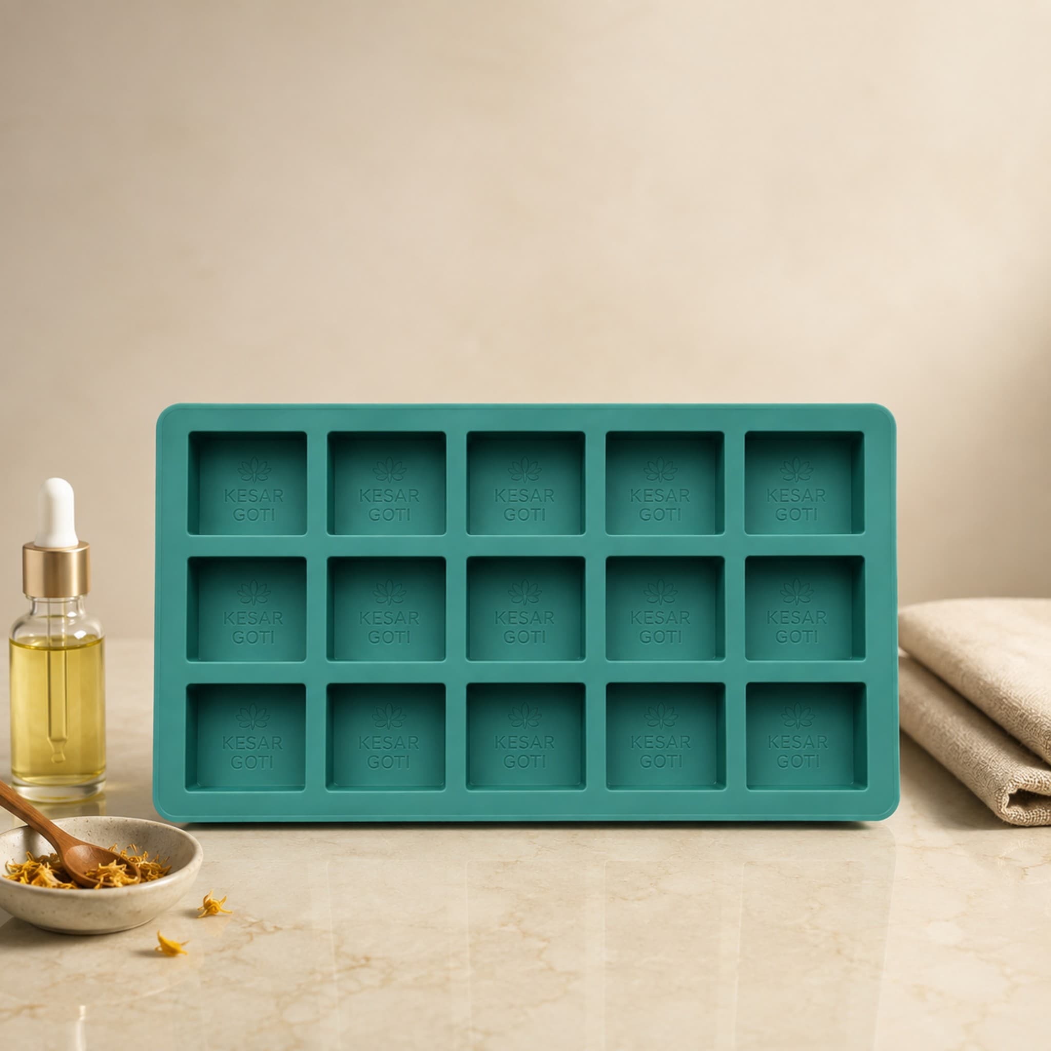 Rectangle Keshar Goti ( 15 Cavities )