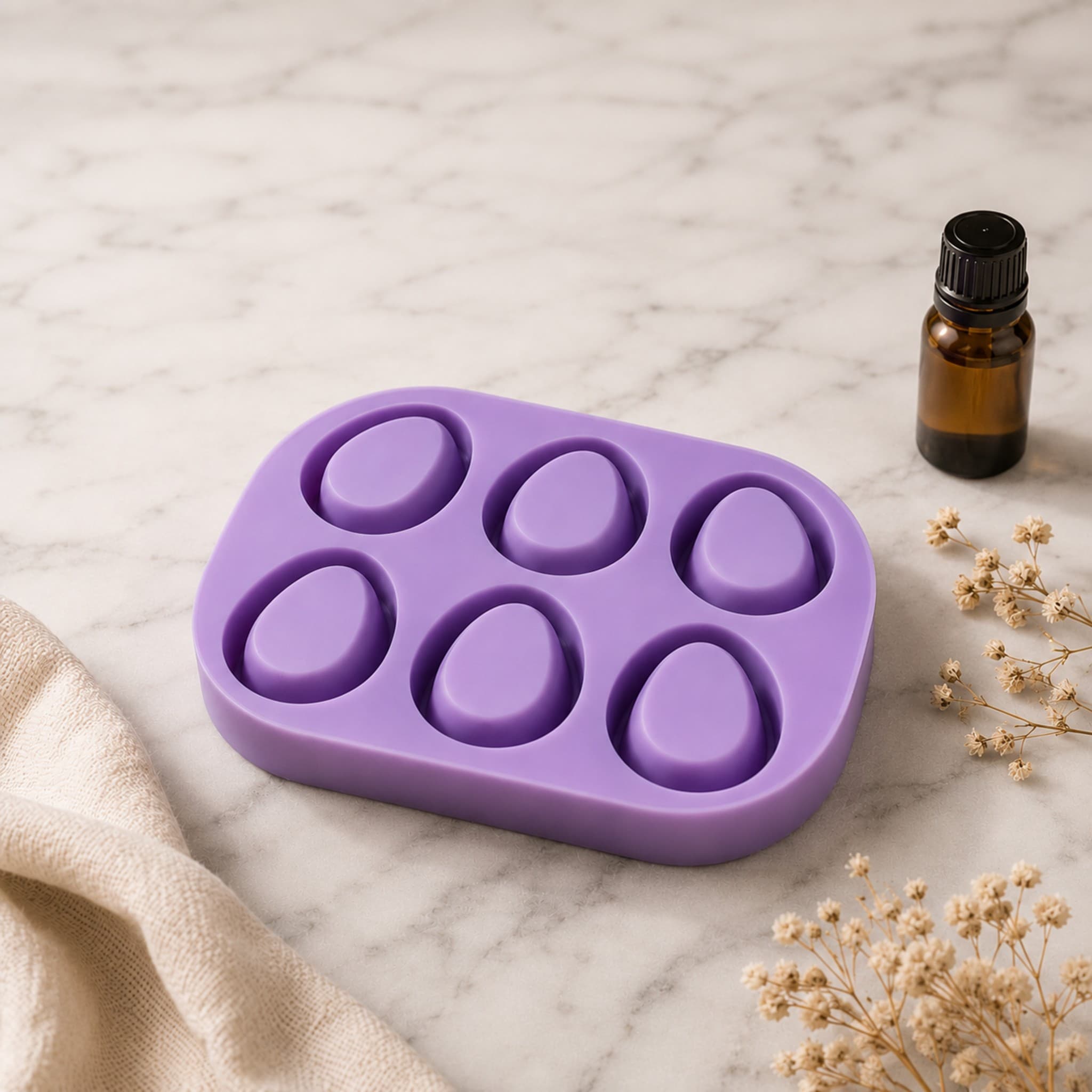 Oval Pears Soap Mold ( 6 cavities )