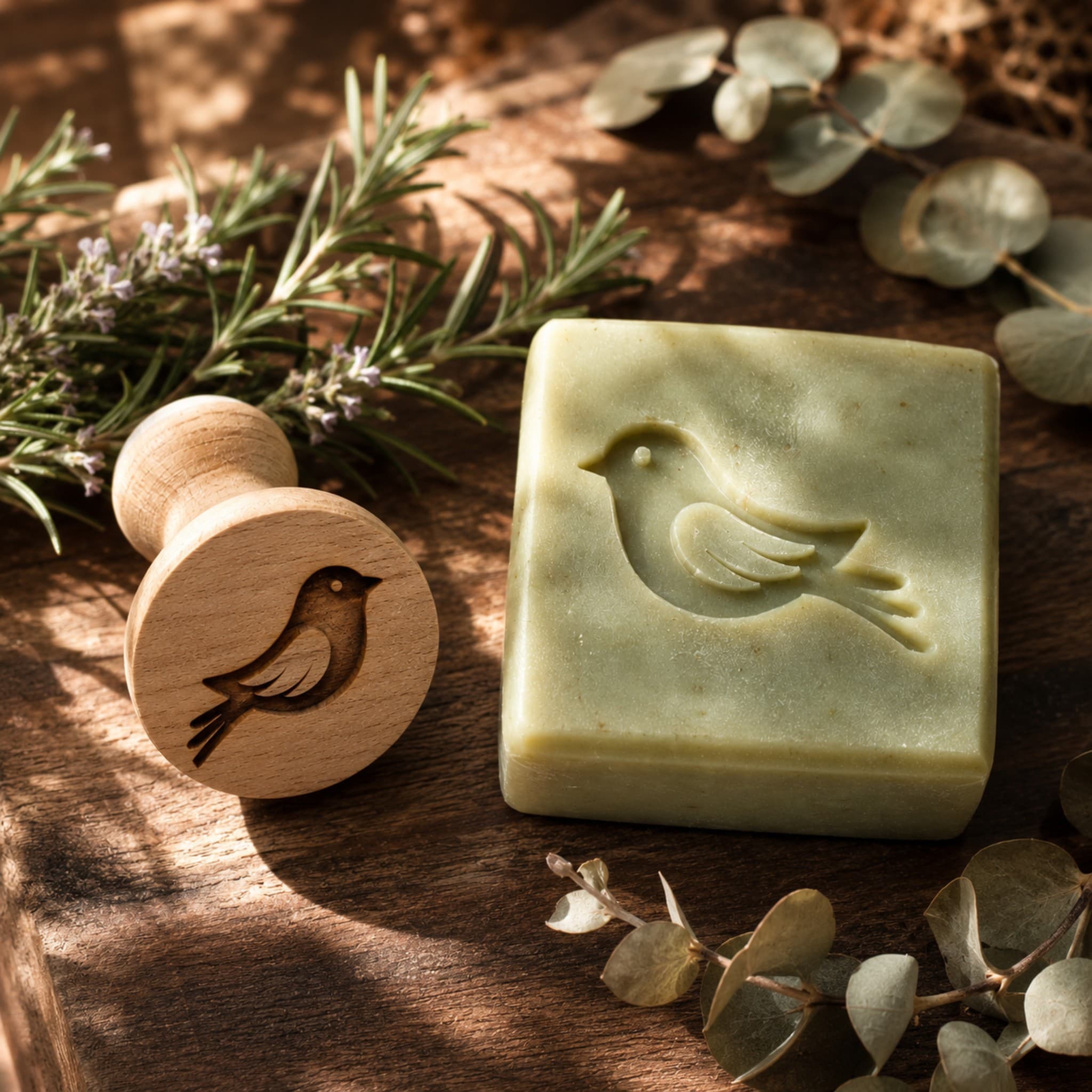 Birds Shape Wooden Soap Stamp (2.5 cm)