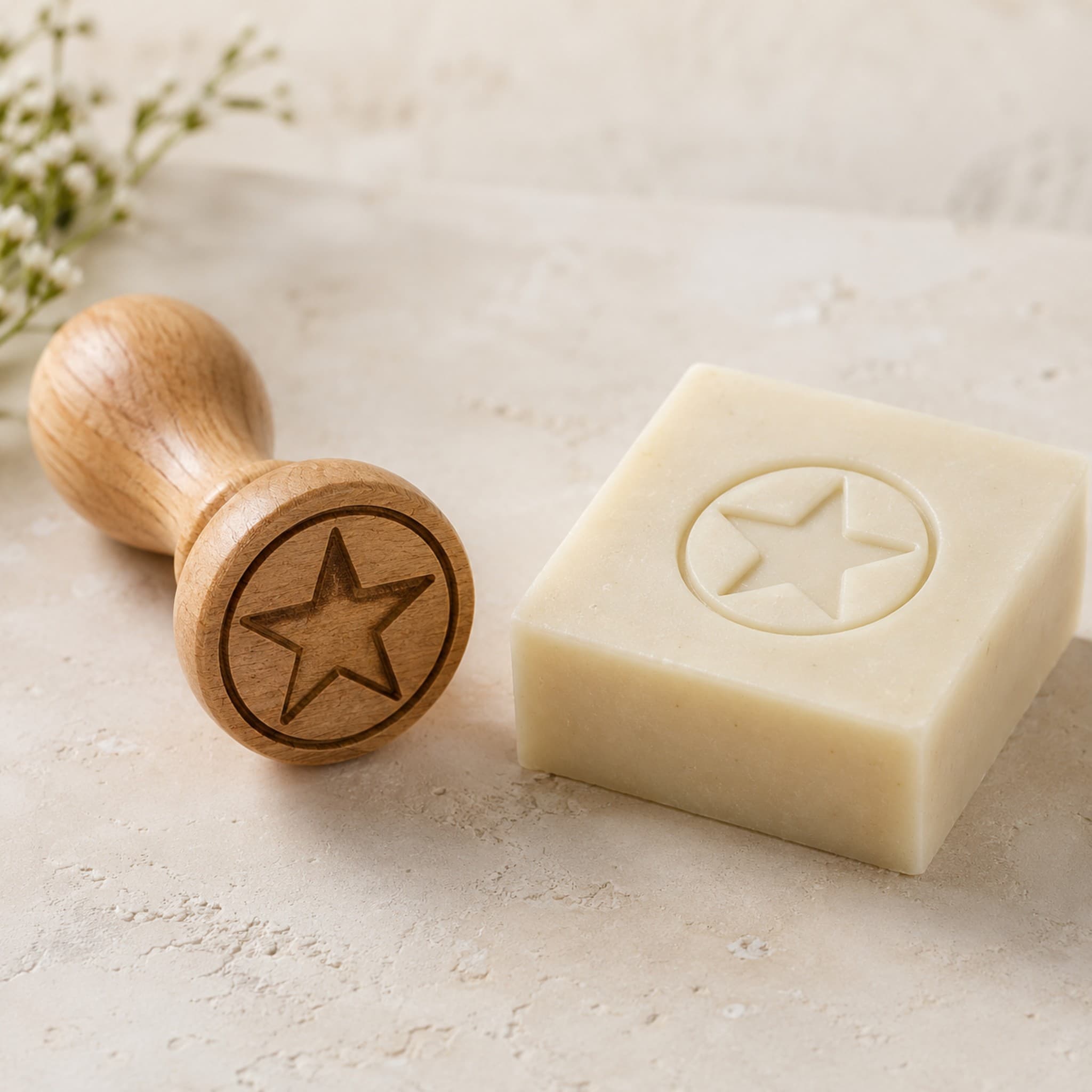 Star Shape Wooden Soap Stamp (2.5 cm)
